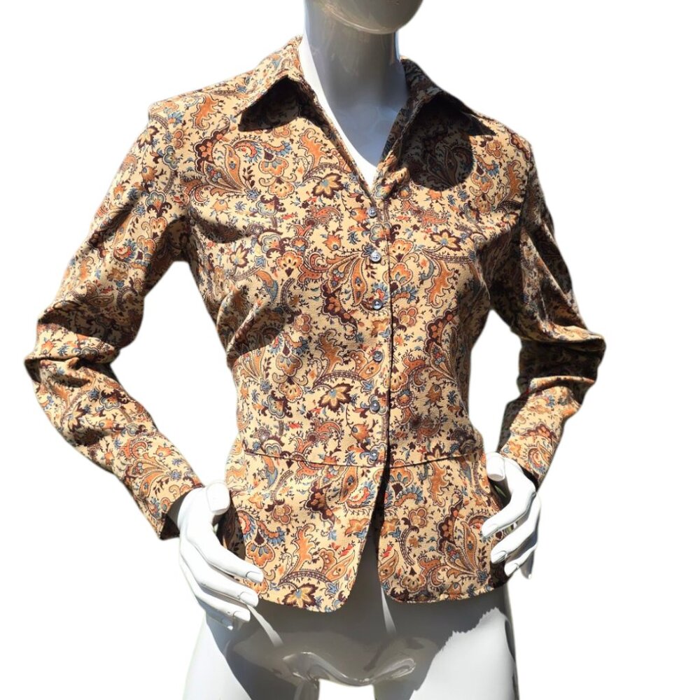 Vintage HAROLD'S Paisley Blouse sz M - Picture 3 of 9